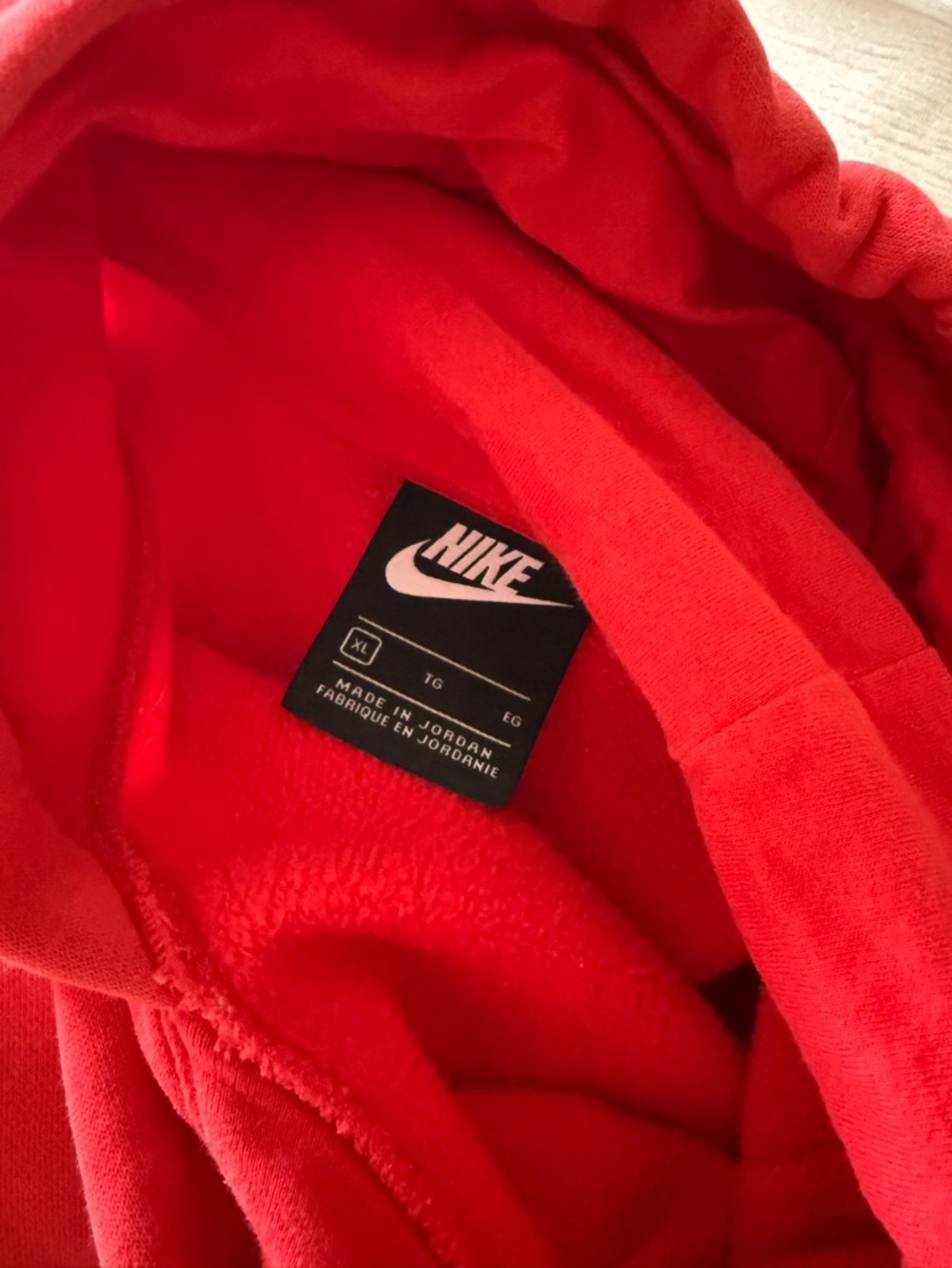 Nike Bright Red Hoodie with White Swoosh Tag - Picture 3 of 3